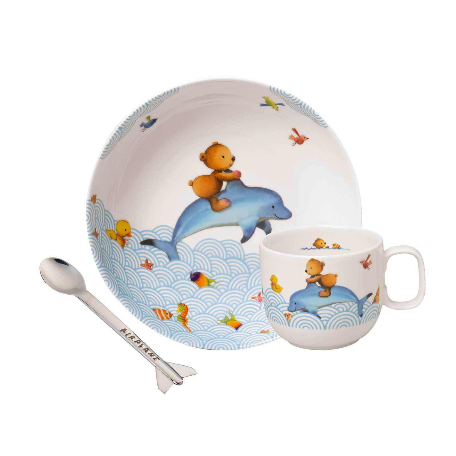 KINDERGESCHIRRSET Happy as a Bear bunt 3er Set - Multicolor, Keramik (1/1/1cm) - Villeroy & Boch