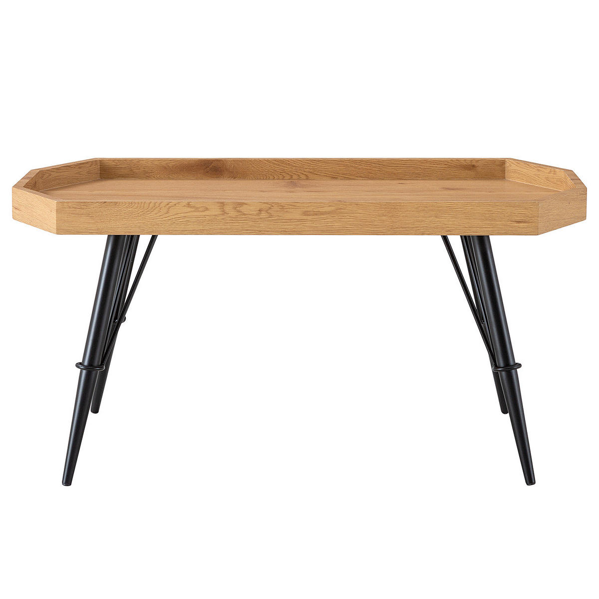 COUCHTISCH - Holzwerkstoff / Metall - Eichefarben/Schwarz, Holzwerkstoff/Metall (50/100/50cm) - home24