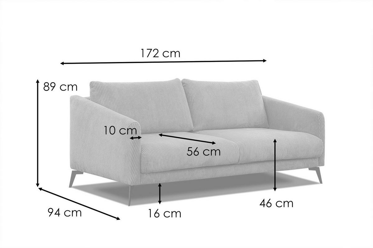 SOFA VILT 2,5-Sitzer, dunkelgrau - Dunkelgrau/Schwarz, Holzwerkstoff/Kunststoff (202/89/94cm) - Courtois Laville