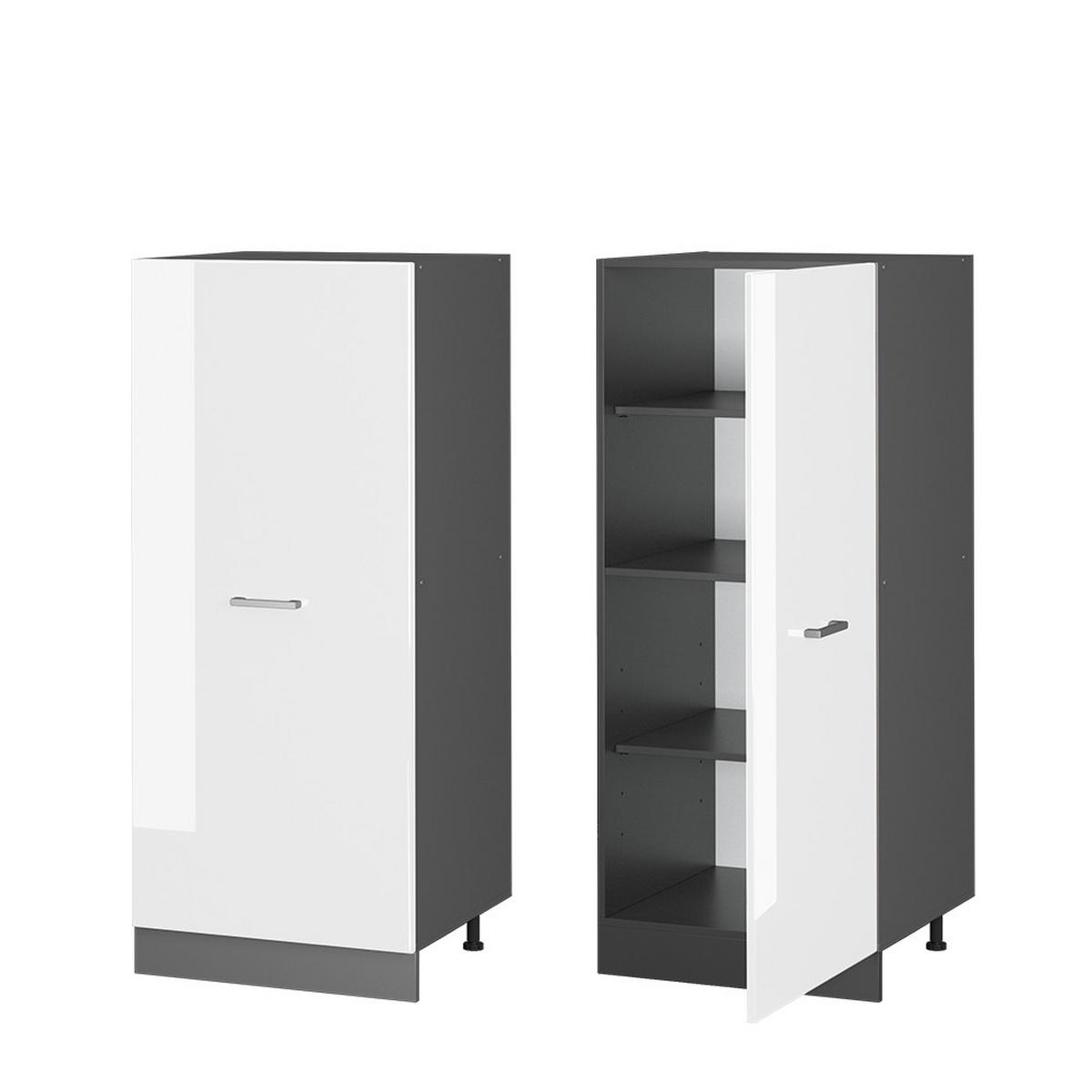 HOCHSCHRANK R-Line Weiß Hochglanz 60 cm - Weiß Hochglanz/Anthrazit, Holzwerkstoff (60/143/57cm) - Vicco