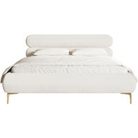 POLSTERBETT Roule Cord Creme 140x200 cm - Goldfarben/Creme, Textil/Metall (140/200cm) - Selsey