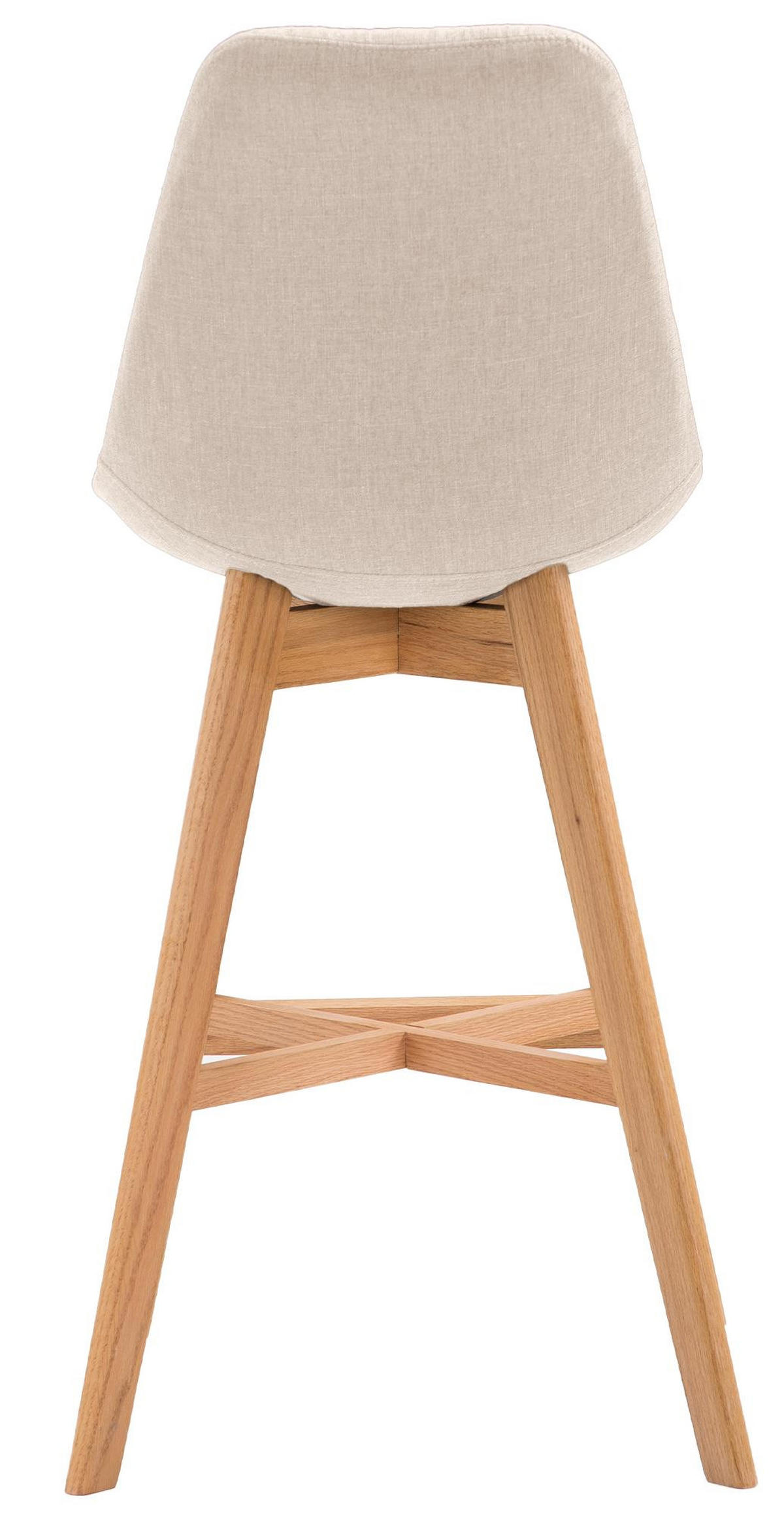 BARHOCKER 2er Set Stoff creme - Eukalyptusholzfarben/Creme, Holz/Textil (48/112/56cm) - CLP