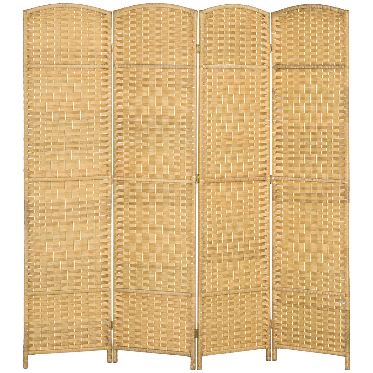 PARAVENT DE-14275 klappbar 4 Paneele 180x180 cm Natur - Naturfarben, Kunststoff (180/180/1.7cm) - ComfortXL