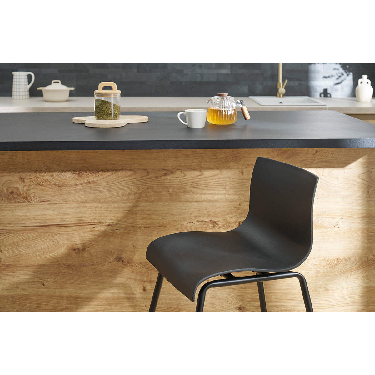 BARHOCKER Design Schwarz H65 ONA - Schwarz, Kunststoff (55/89/47cm) - Miliboo