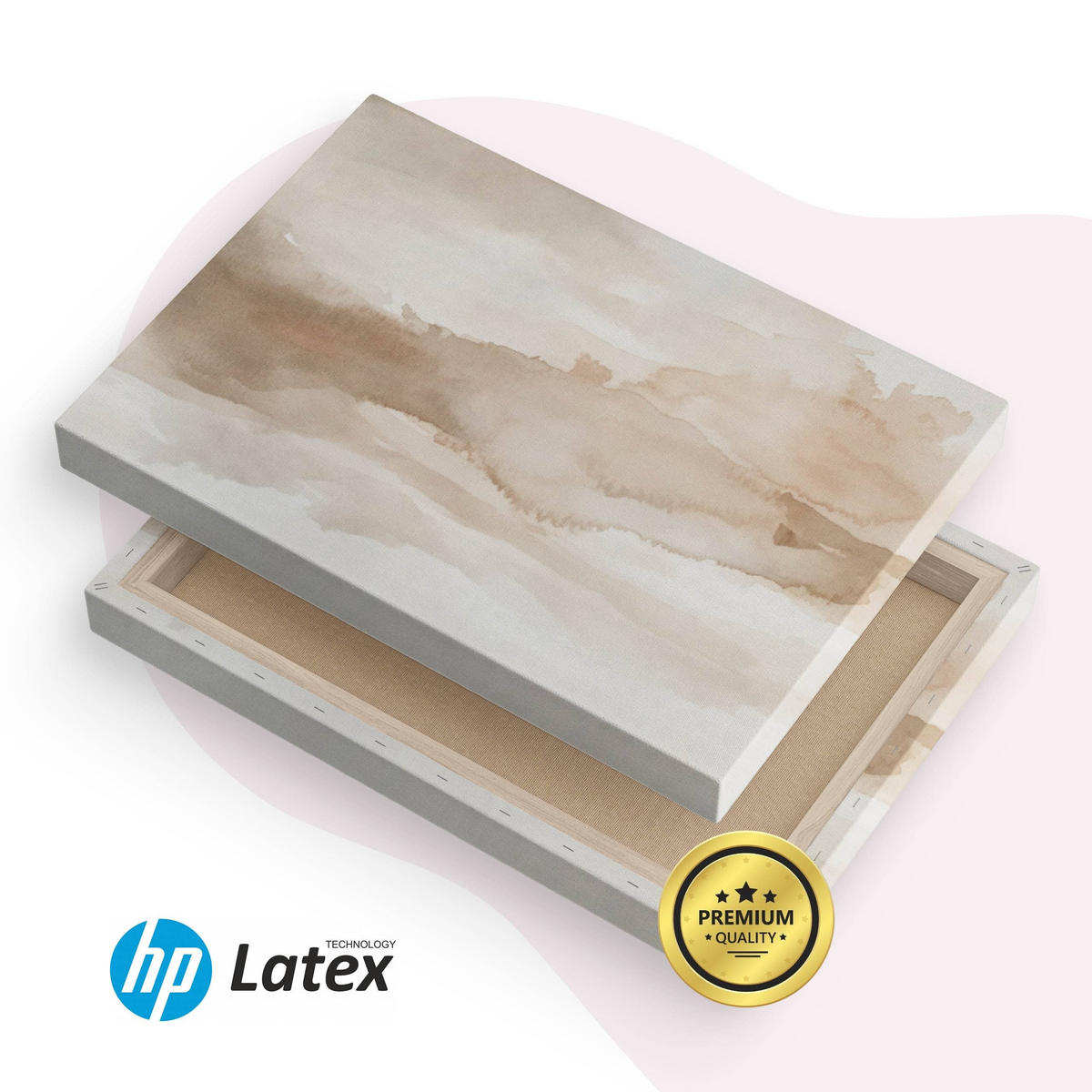 LEINWANDBILD Moderne Kunst Abstraktion 120/80 cm - Beige/Braun, Textil (120/80cm) - Muralo