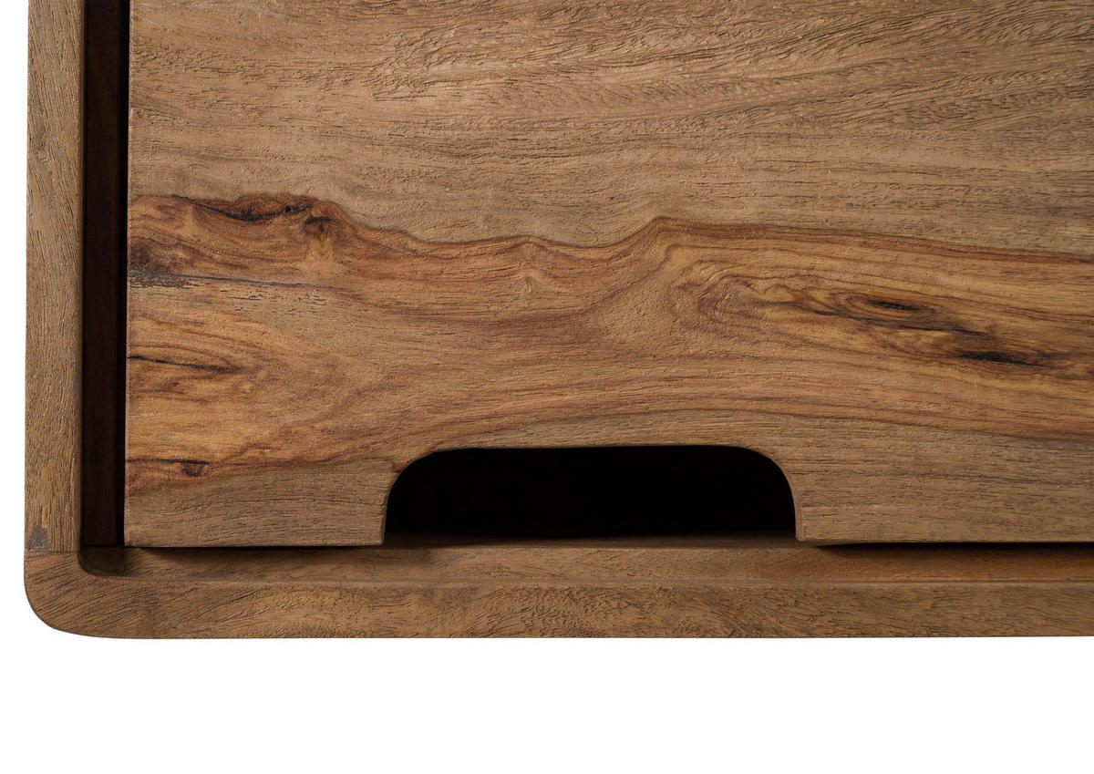 HÄNGESCHRANK Sheesham 50x35x65 natur sandgestrahlt MALMÖ 2 #275 - Braun, Holz (50/65/35cm) - Massivmoebel24