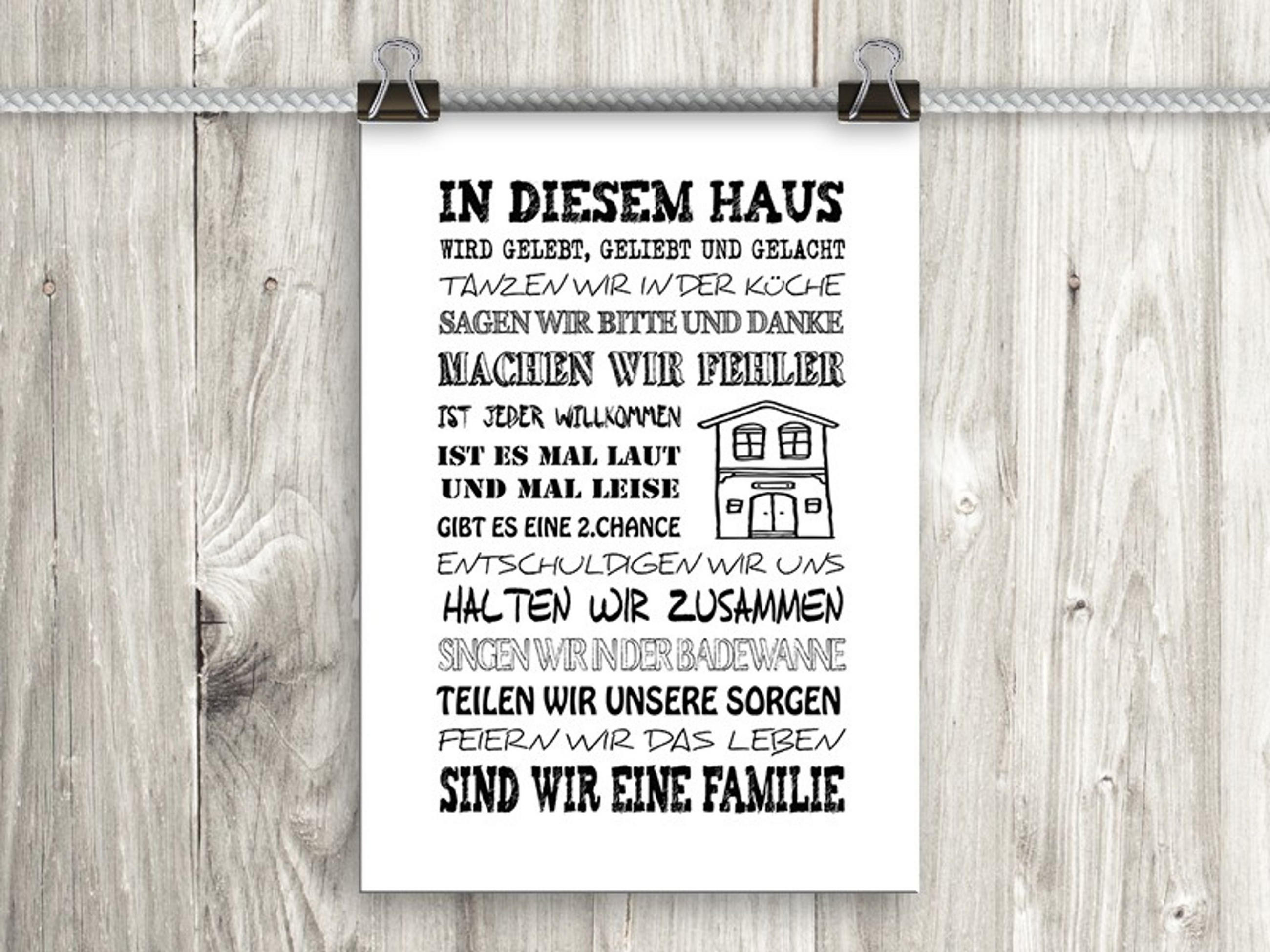 POSTER DIN A4 21x29,7 cm Familie Zuhause Spruch - Weiß, Papier (21/29.7/2cm) - artissimo