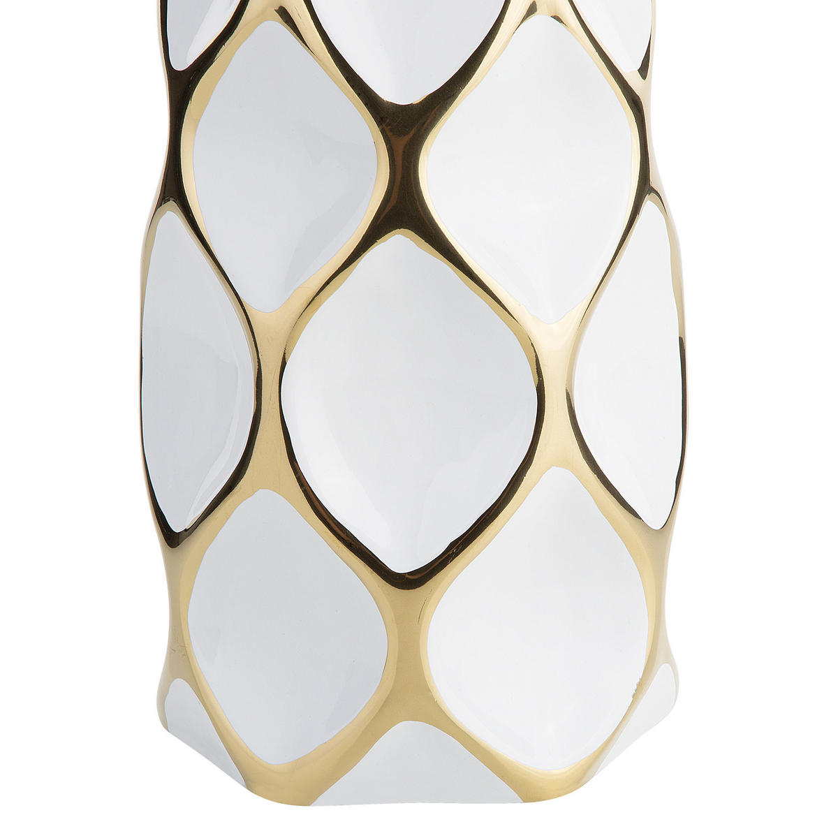 BLUMENVASE Steinzeug weiß Avila - Weiß, Stein (36cm) - Beliani