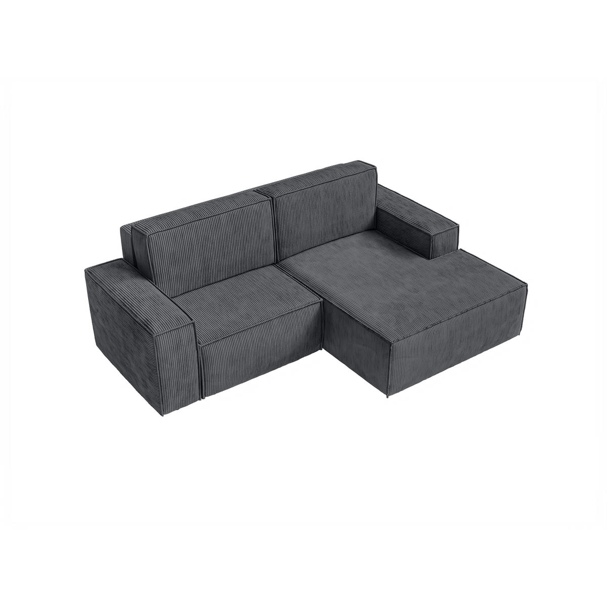 ECKSOFA KOKKO MINI mit Schlaffunktion, Anthrazit - Anthrazit, Textil (240/167cm) - Fedve
