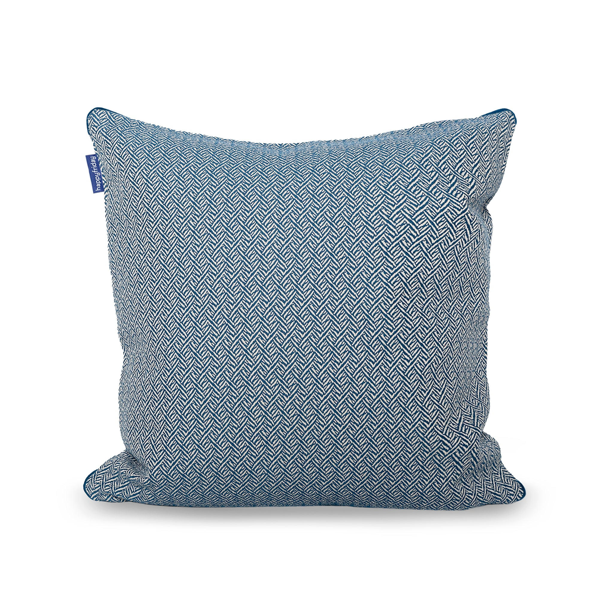 KISSENBEZUG dekorativ herringbone 50x50 cm dunkelblau - Blau, Textil (50/50cm) - Happy Friday