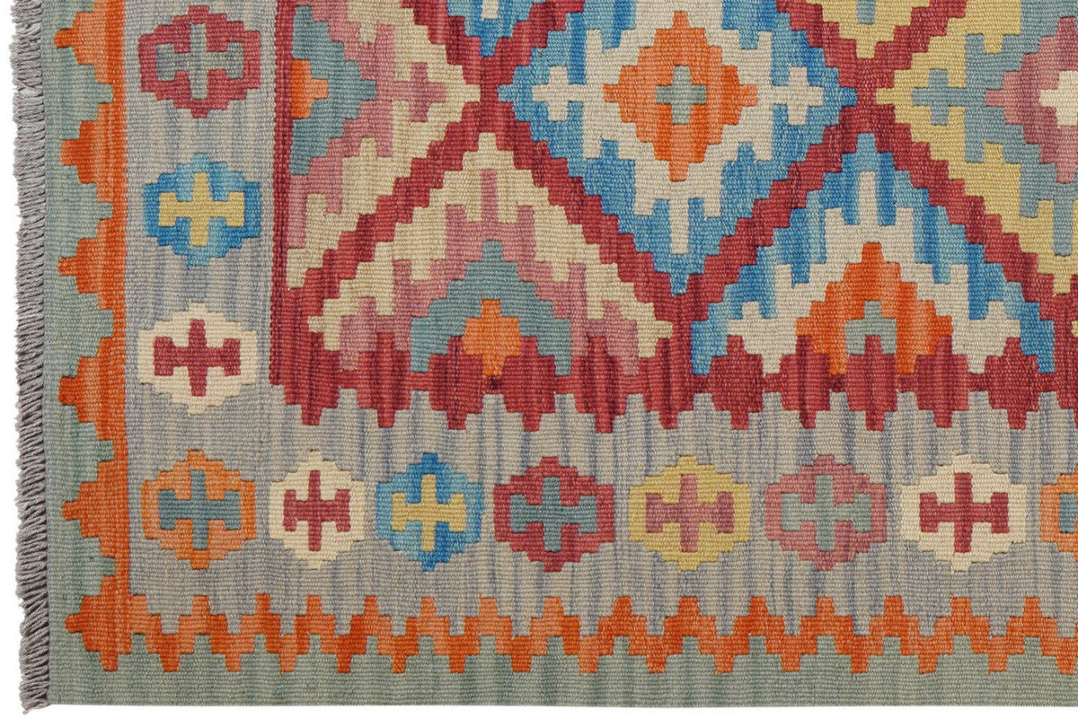 HANDWEBTEPPICH Kelim Gashgai Rot 182/126 cm - Rot, Textil (126/182cm) - Looma