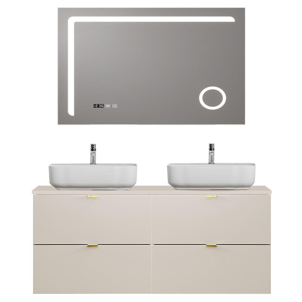 BADMÖBEL-SET 2-TLG. Durango-56 - Beige, Holzwerkstoff (121/200/47cm) - Lomado