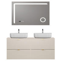 BADMÖBEL-SET 2-TLG. Durango-56 - Beige, Holzwerkstoff (121/200/47cm) - Lomado