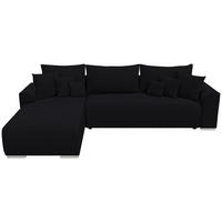 ECKSOFA Sydney mit Schlaffunktion Schwarz Leinenoptik - Schwarz, Textil (280/184cm) - Bromarkt