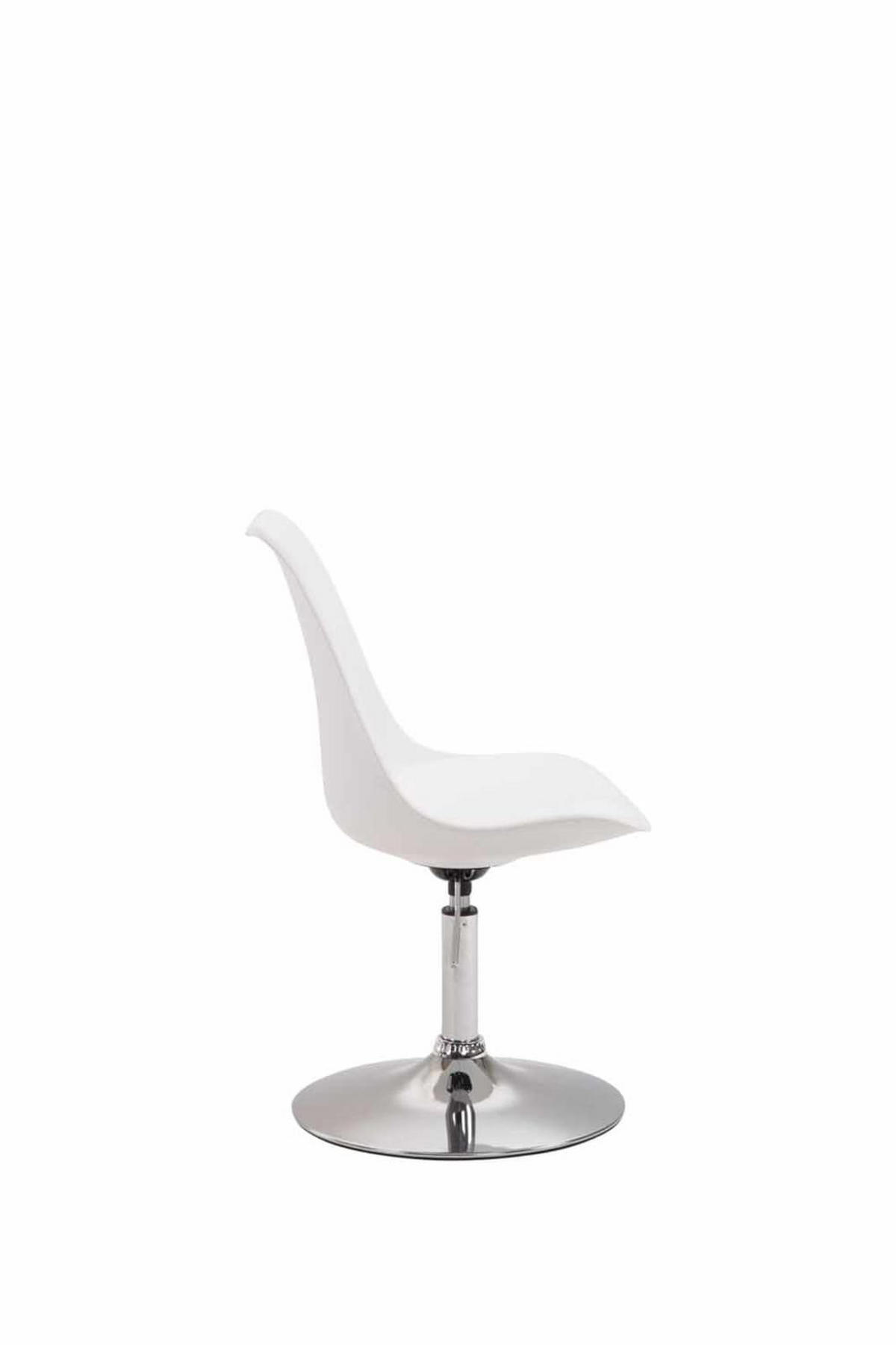 DREHSTUHL 4er Set Kunststoff weiß - Chromfarben/Weiß, Kunststoff/Metall (48/76/57cm) - CLP