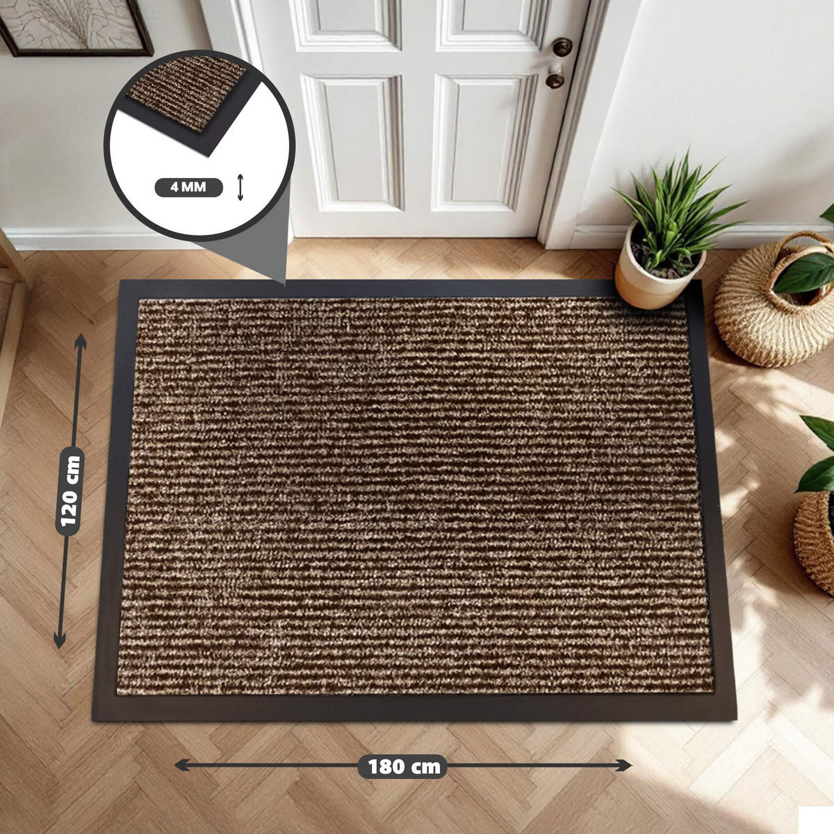 SCHMUTZFANGMATTE PALERMO - Braun, Textil (120/180cm) - WohnDirect