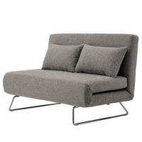 SCHLAFSOFA - Chromfarben/Grau, Textil (130/85/87cm) - home24