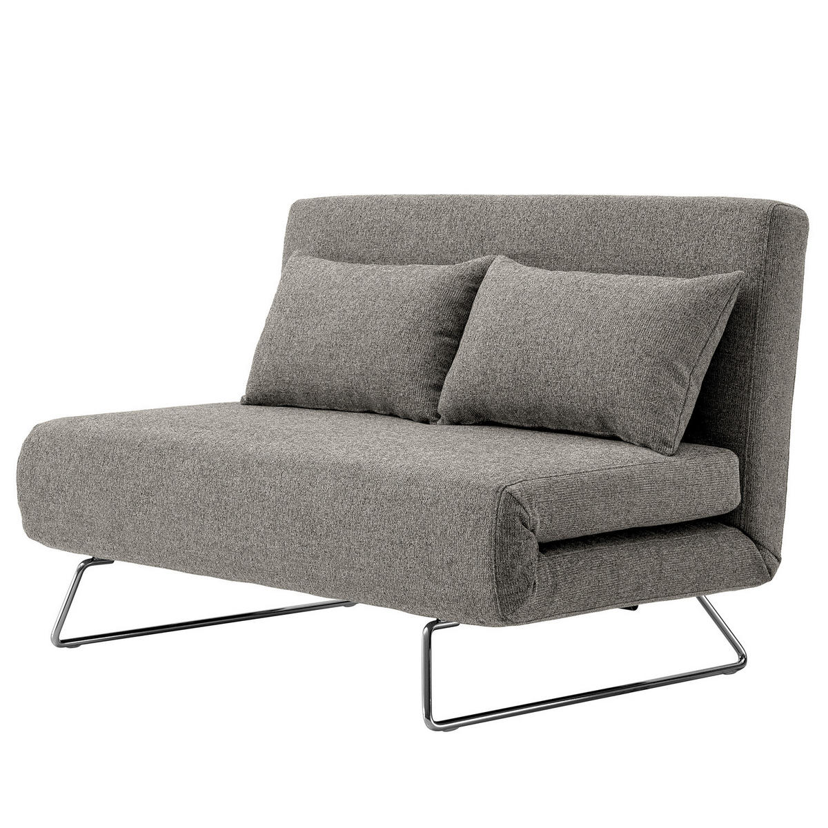 SCHLAFSOFA - Chromfarben/Grau, Textil (130/85/87cm) - home24