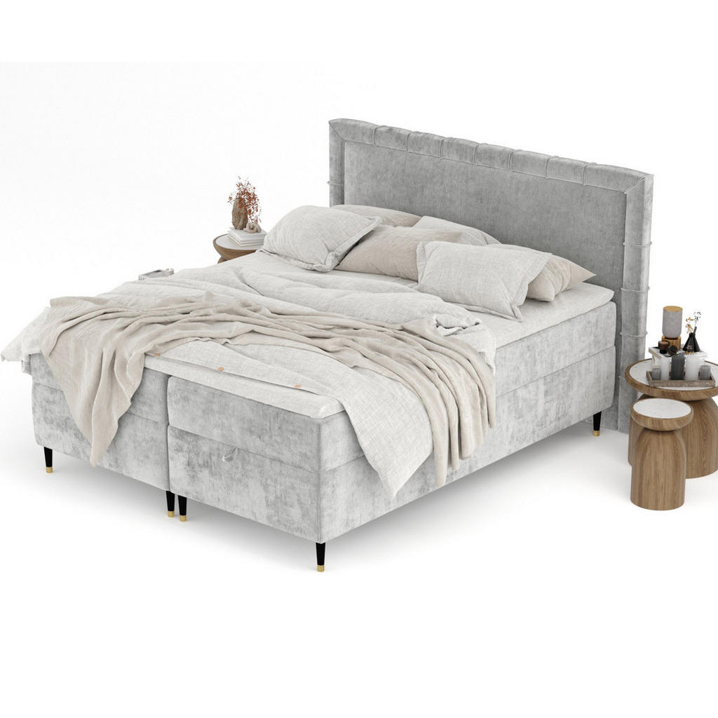 Thumbnail - Maison de Reve Boxbett, Grau, Textil, Buche, Kiefer, H3, Höhe ca. 19 cm, 140x200 cm, Oeko-Tex® Standard 100, FSC 100%, M...