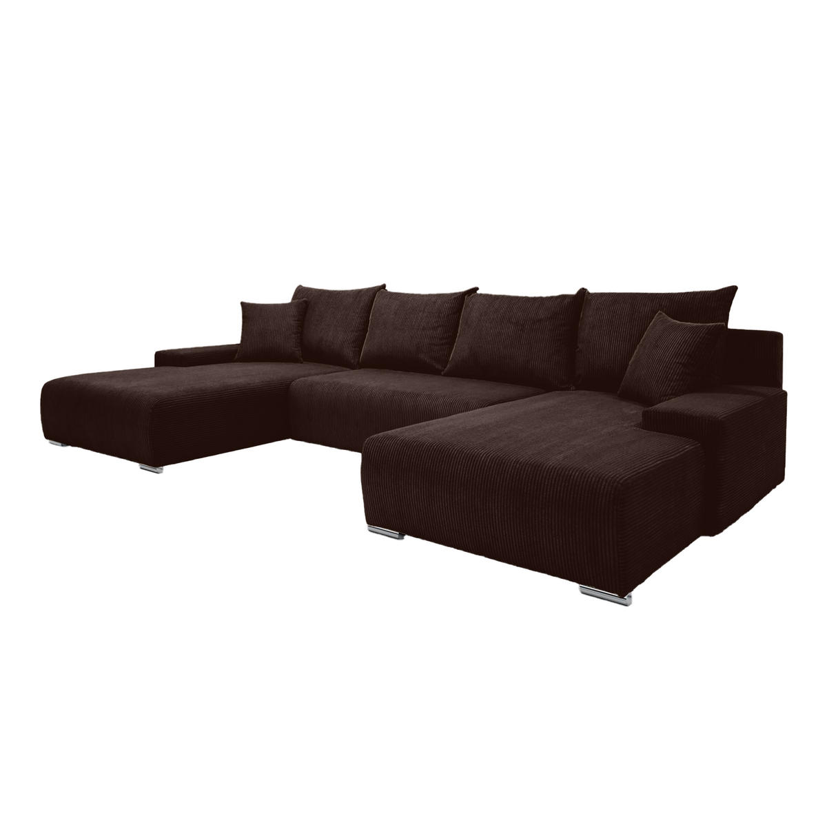 ECKSOFA Trawanga mit Schlaffunktion, Dunkelbraun - Dunkelbraun, Textil (348/188cm) - Fedve