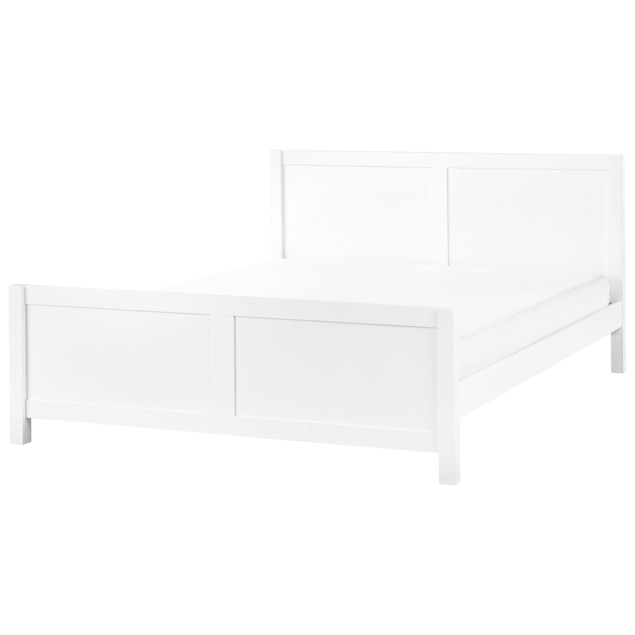 BETT mit Lattenrost 180x200 cm Weiß Champagnat - Weiß, Holz (180/200cm) - Beliani