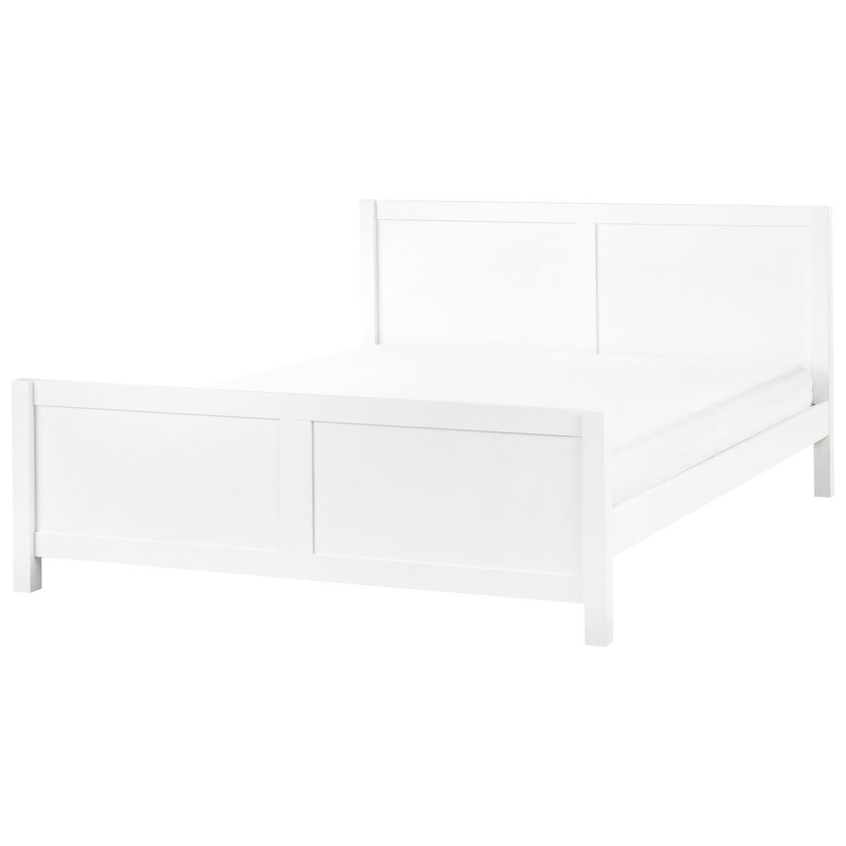 BETT mit Lattenrost 180x200 cm Weiß Champagnat - Weiß, Holz (180/200cm) - Beliani