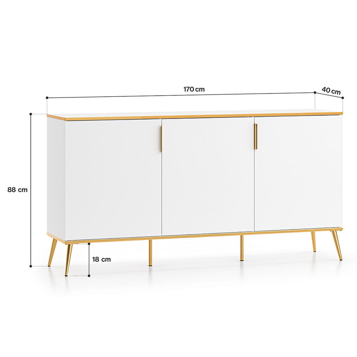 WOHNZIMMER-SET 2-TLG. Vlora-131 - Weiß, Holzwerkstoff (225/195/40cm) - Lomado