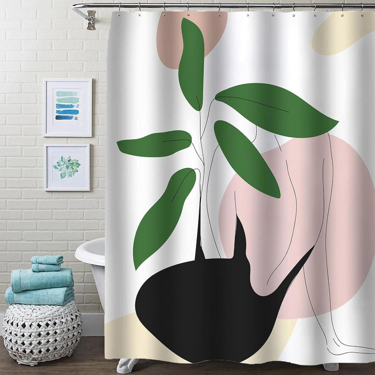 DUSCHVORHANG Polyester schimmelresistent wasserdicht waschbar schnell trocknend mit Ringen Dusche fürs Badezimmer - Multicolor, Textil (180/180cm) - MCBOSON