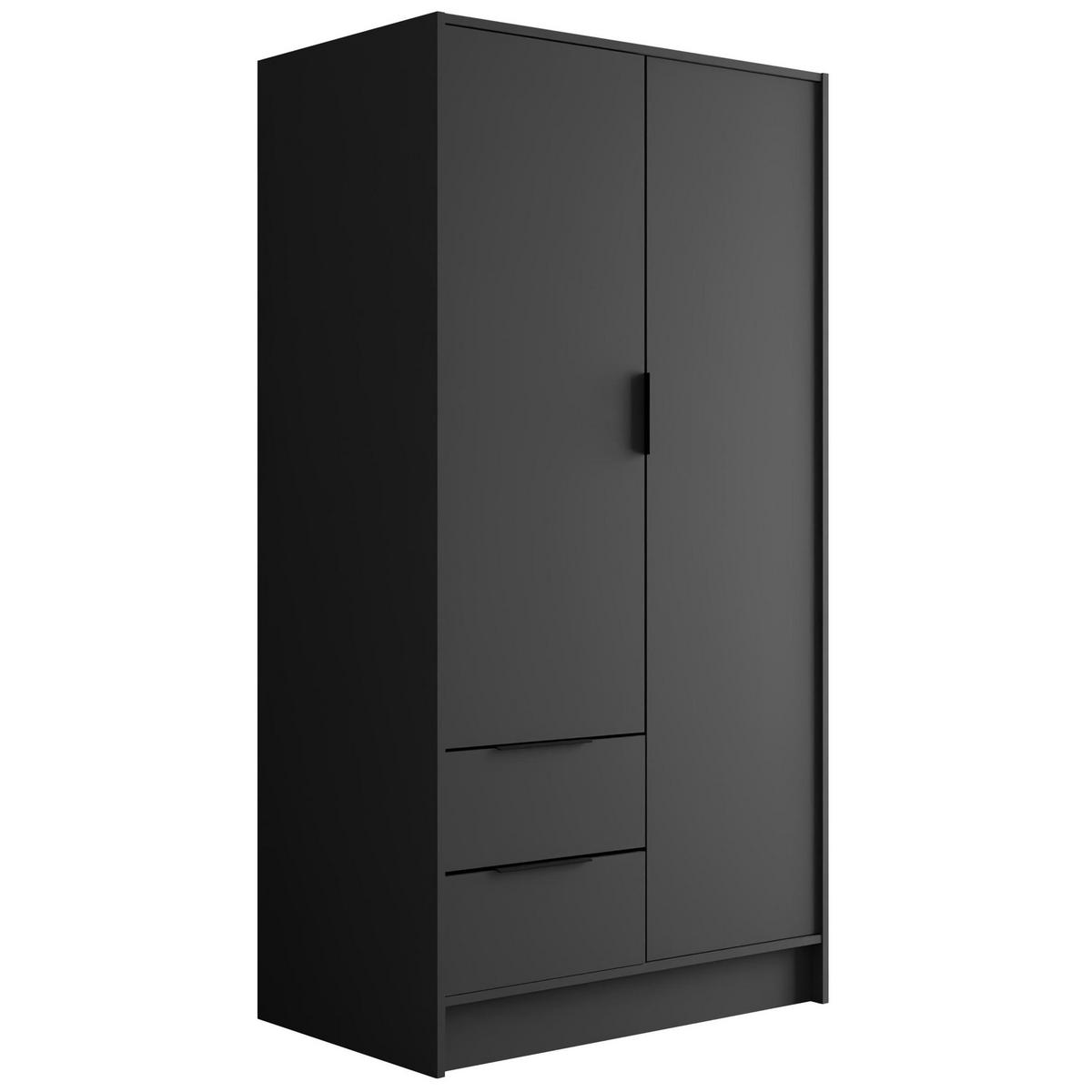 KLEIDERSCHRANK mit Flügeltüren KOLIN 100x200cm Graphit - Graphitfarben, Holzwerkstoff (102/200/51cm) - ALTDECOR