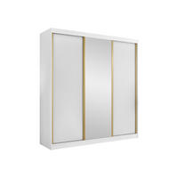 SCHIEBETÜRENSCHRANK Tireno 3D - Goldfarben/Weiß, Holzwerkstoff/Metall (200/216/60cm) - MIRJAN24