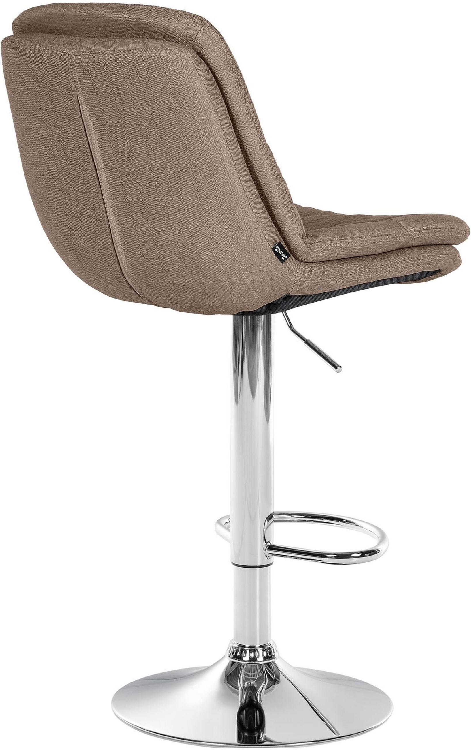 BARHOCKER Laura Stoff chrom taupe - Taupe/Chromfarben, Textil/Metall (46/113/54cm) - TPFLiving