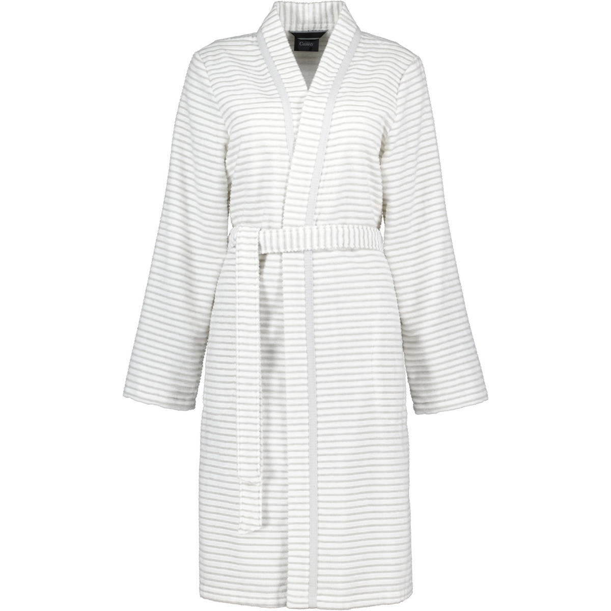 BADEMANTEL DAMEN KIMONO STRUKTUR 1214 WEISS-SILBER - 76 - Grau, Textil (Snull) - Cawoe