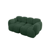 2-SITZER modulares Sofa Miko-S1 214x118x75 cm Grün Cord - Waldgrün/Schwarz, Holzwerkstoff/Kunststoff (214/75/118cm) - ALTDECOR