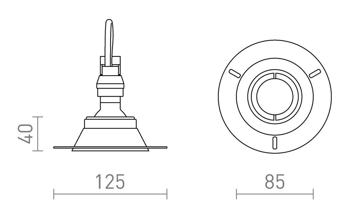 EINBAULEUCHTE IPSO R IP65 Schwarz 9 W IP65 - Schwarz, Metall (125/125/12cm) - Rendl