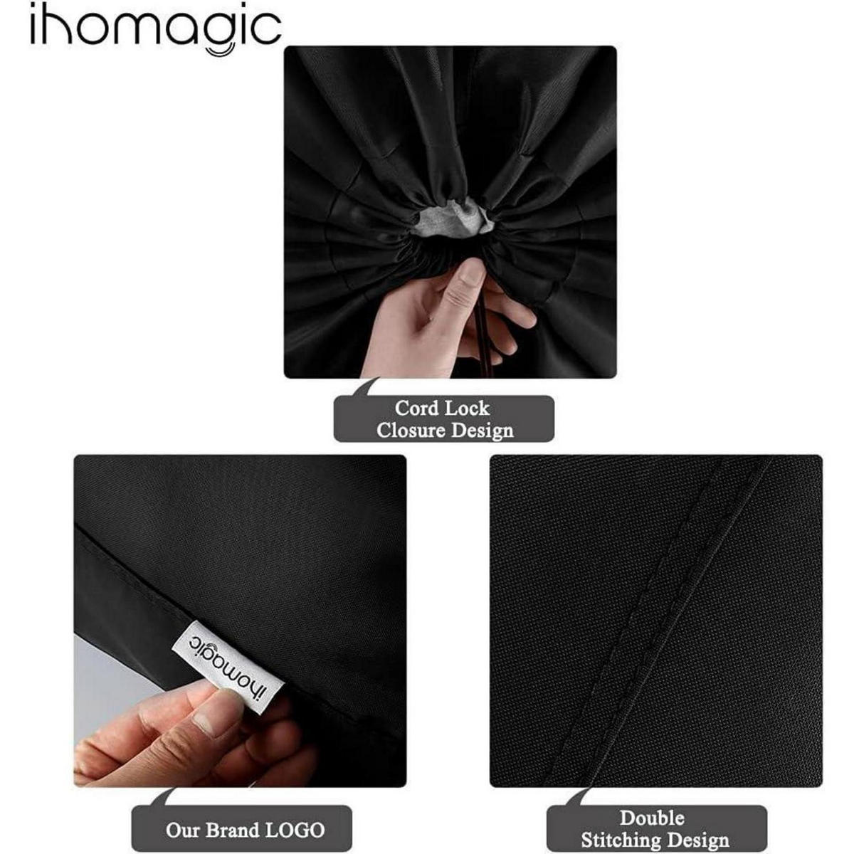 WÄSCHESACK 2-teiliges Set 120L 420D Nylon Schwarz - Schwarz, Textil (91.9/1.5/92cm)