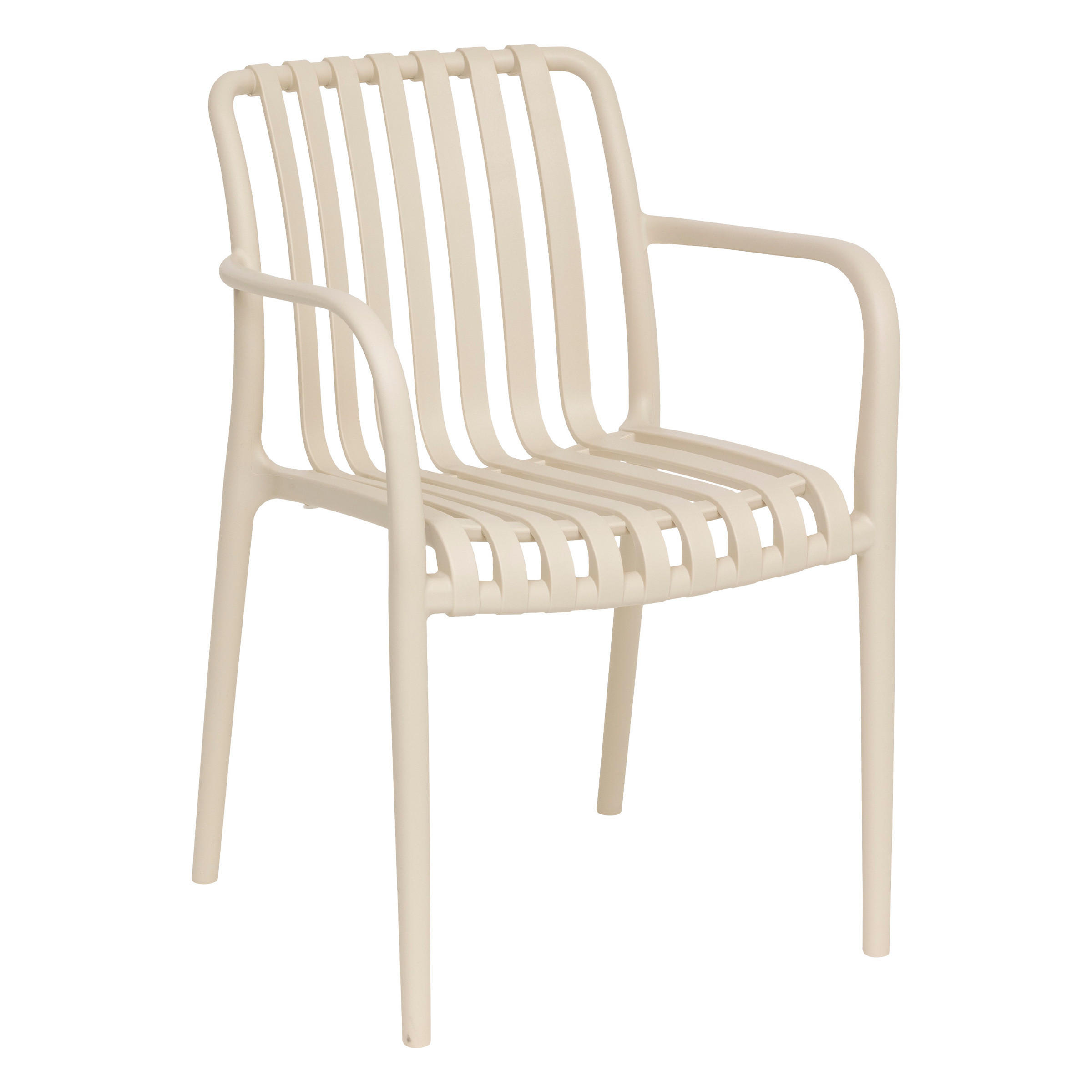 GARTENSTUHL Kunststoff 58/56/81 cm - Beige, Kunststoff (56/81/58cm)