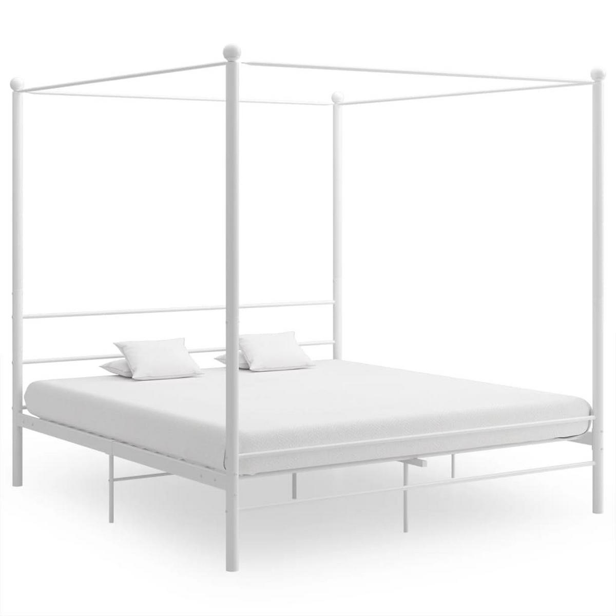 HIMMELBETT Weiß Metall 180x200 cm - Weiß, Metall - furnicato