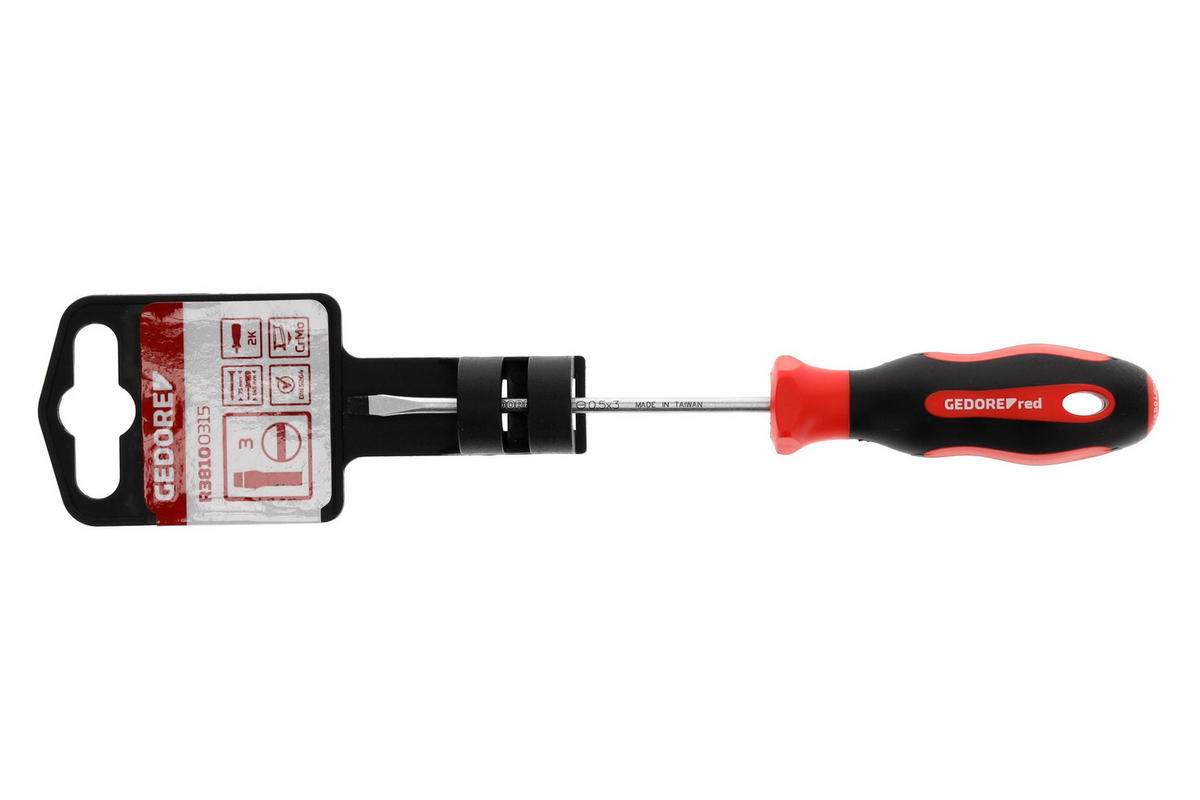 R38100315 2K-SCHRAUBENDREHER SCHLITZ 3 MM 0.5X75 MM - Multicolor, Kunststoff/Metall (4/17cm) - Gedore