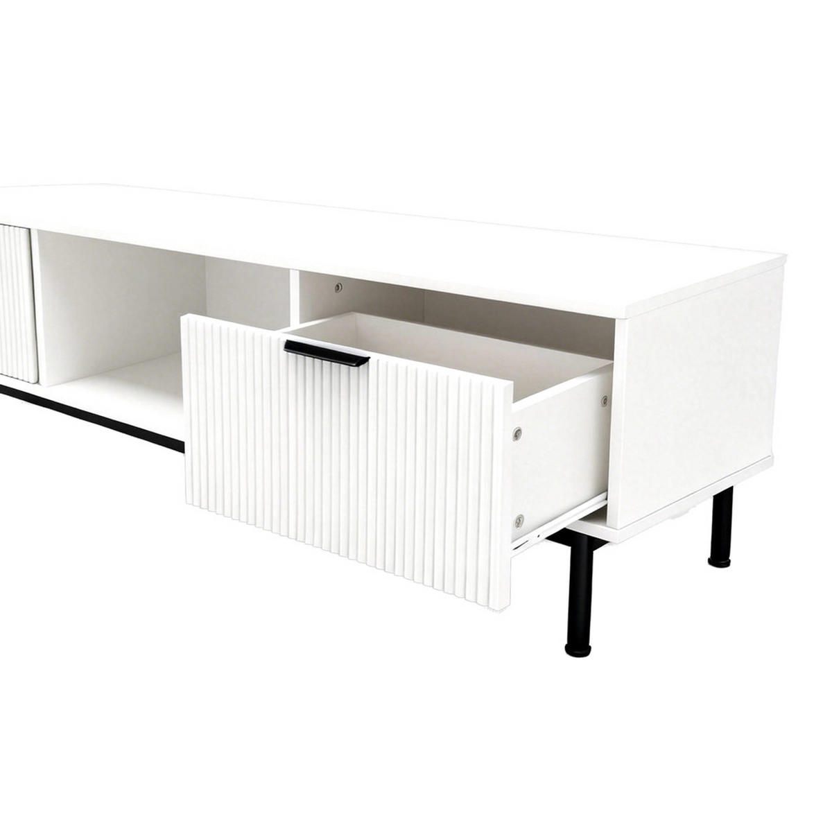 TV-SCHRANK NYLA - Weiß, 160 x 43 cm - Weiß, Holzwerkstoff (160/43/42cm) - Home Deluxe