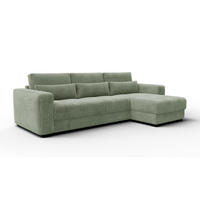 ECKSOFA OLI 4-Sitzer rechts, salbeigrün - Salbeigrün, Holz/Textil (295/172cm) - Courtois Laville