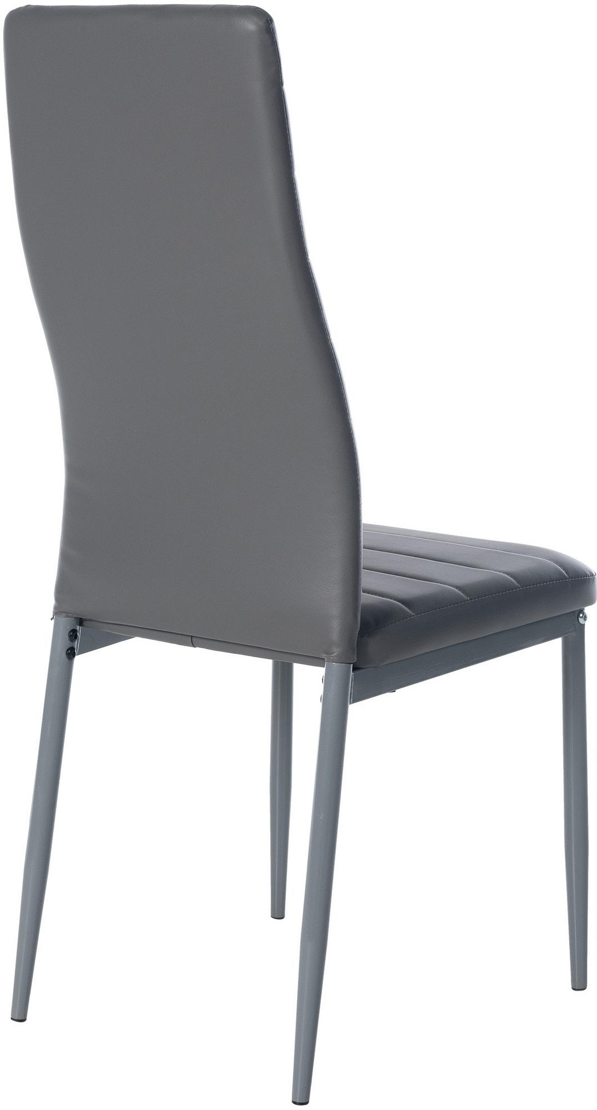 STUHL Lederlook grau - Grau, Textil/Metall (41.5/99/40cm) - CLP