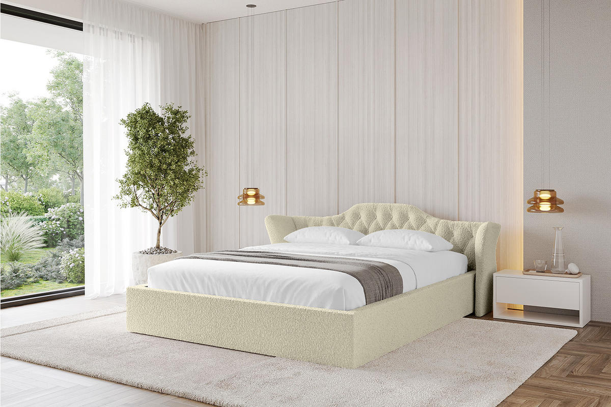 POLSTERBETT mit Bettkasten und Lattenrost, Boxbett ohne Matratze - ZORAN-V1 180x200 Beige - Taupe, Holzwerkstoff/Textil (180/200cm) - ALTDECOR