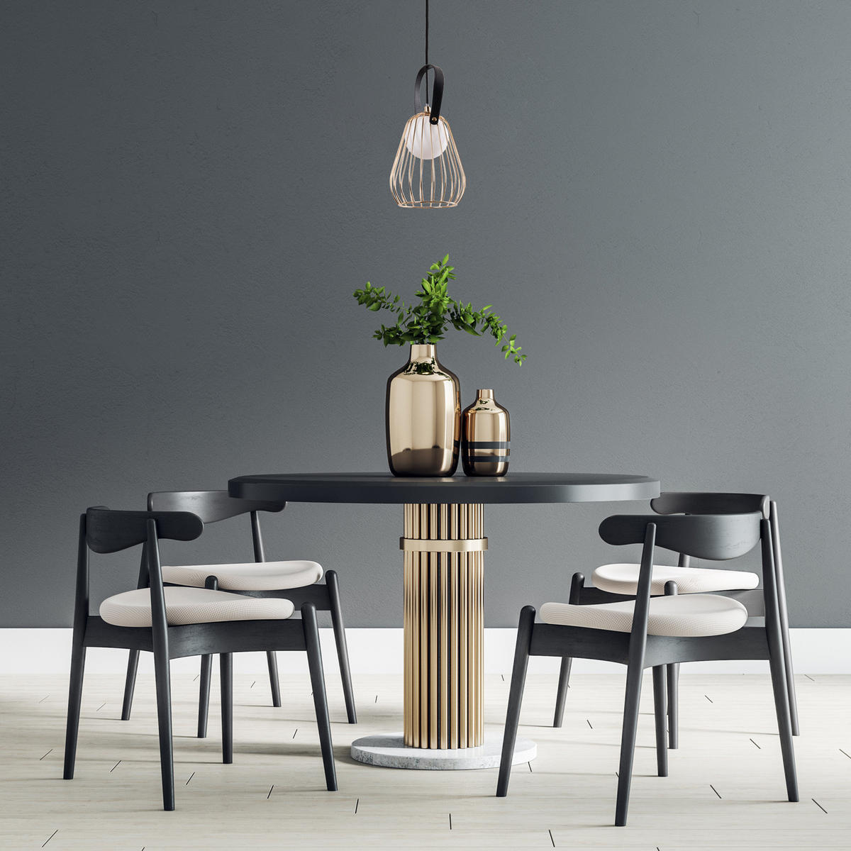 PENDELLEUCHTE Ricarda - Goldfarben, Metall (18/18/22cm) - Paco Home