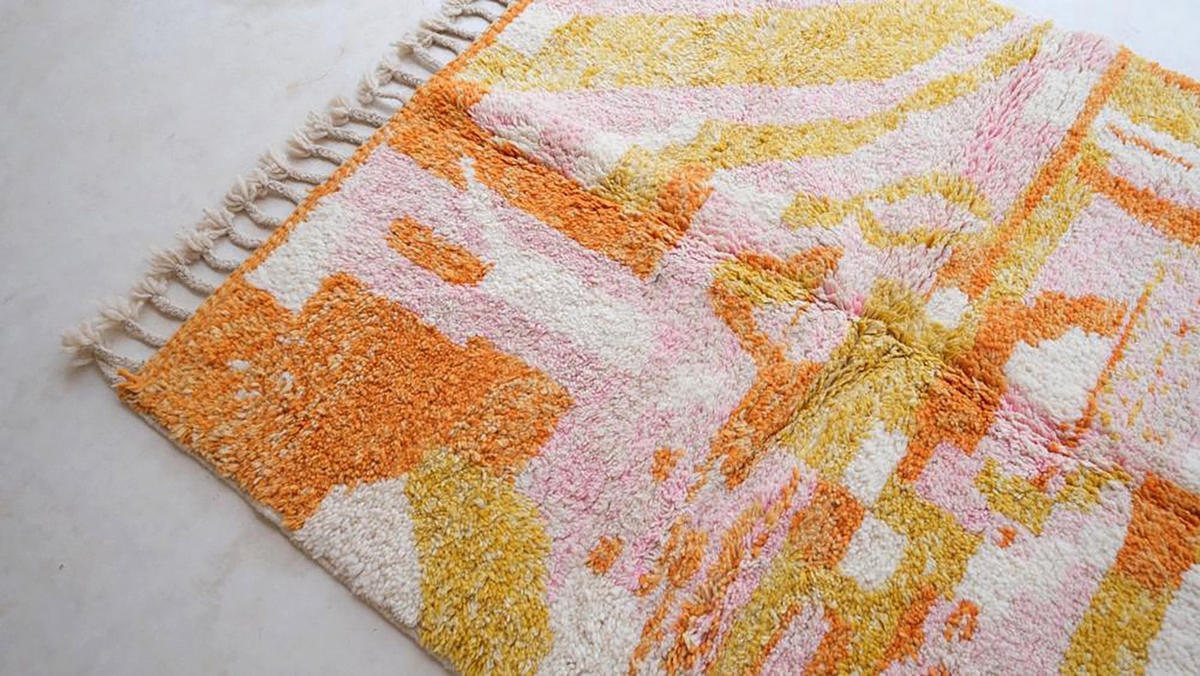 BERBERTEPPICH aus Marokko aus reiner Wolle 250x 350 cm - Orange, Naturmaterialien (250/350cm) - AFK Living