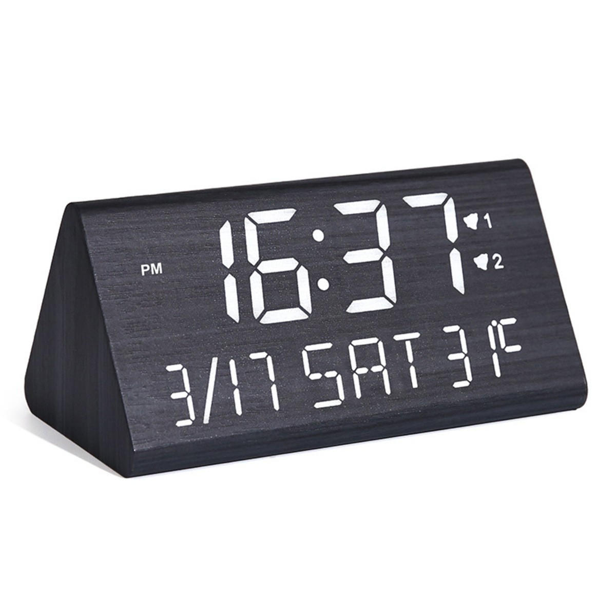 WECKER USB-Aufladung Schwarz 15/8/7 cm - Schwarz, Kunststoff (8/7/15cm) - Authentics