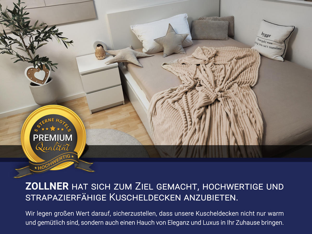 KUSCHELDECKE, 150 x 200 cm, 100% Polyester, Beige - Beige, Textil (150/200cm)