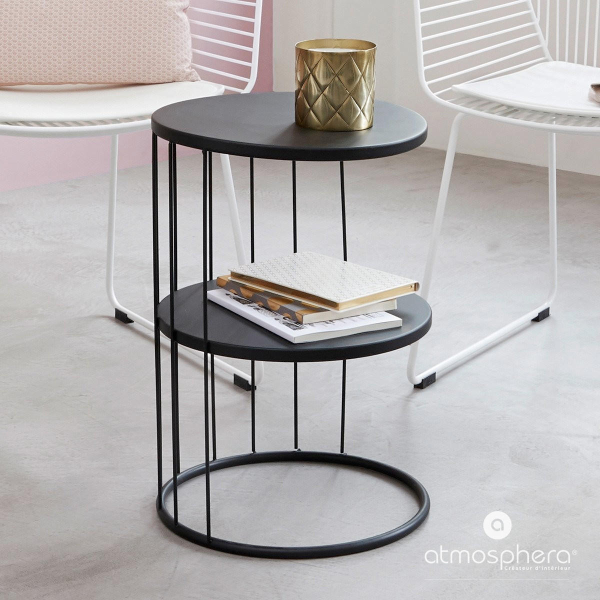 BEISTELLTISCH Design und Original Golden 36/36/52 cm - Goldfarben, Metall (36/36/52cm) - Atmosphera Createur d´interieur