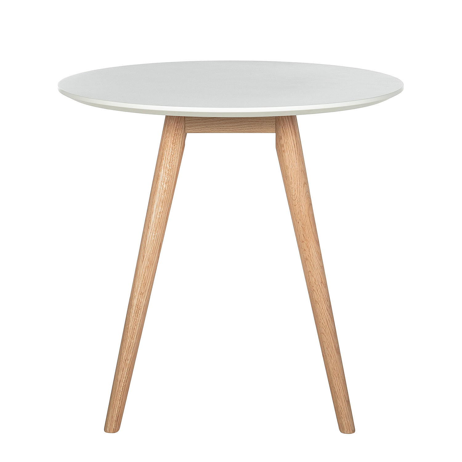 ESSTISCH rund - Eiche teilmassiv - Weiß, Holzwerkstoff (80/80/76cm) - home24