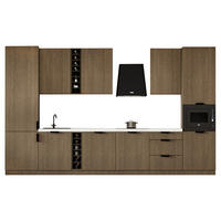 KÜCHENZEILE 360 cm - Sorento KS3-M375 - in Dunkle Eiche - Eichefarben/Schwarz, Holz (375/247/58cm)