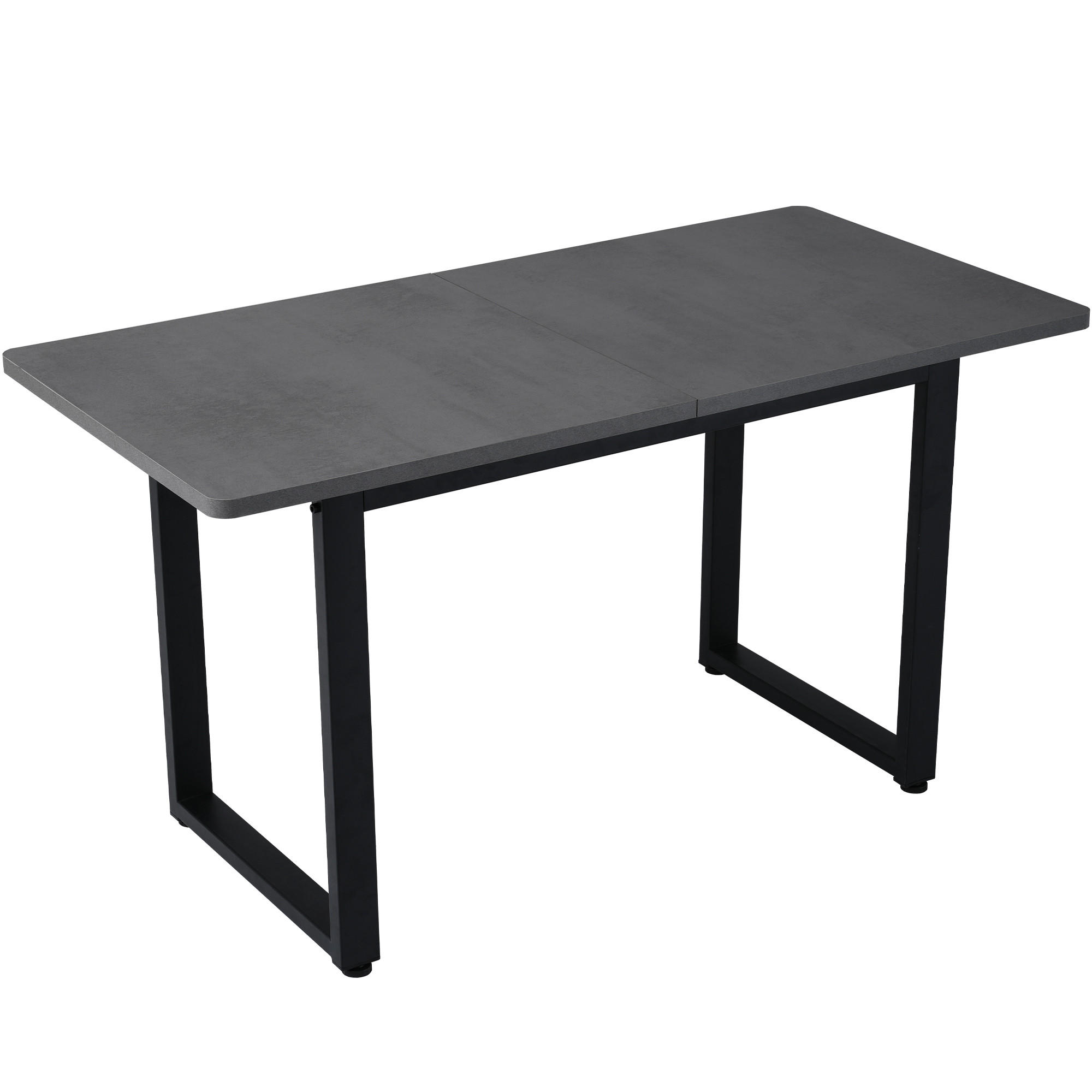ESSTISCH 140/70/75 cm Schwarz Grau im Industriestil aus Spanplatte mit Metallgestell - Schwarz, Holzwerkstoff (140/70/75cm) - OKWISH